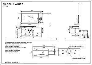 Тумба с раковиной Black&White Gravity V-2438 160 серая для ванной в интернет-магазине Sanbest
