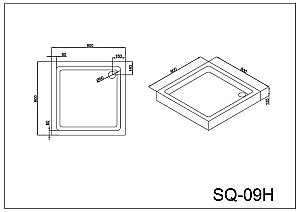 Душевой поддон Black&White Stellar Wind SQ-09H 900x900 купить в интернет-магазине Sanbest