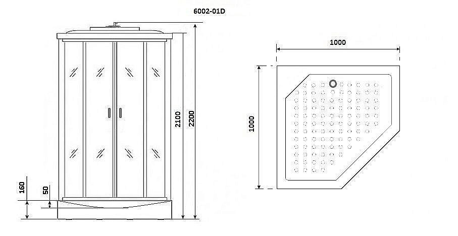 Душевая кабина Niagara Premium NG- 6002-01D 100x100 купить в интернет-магазине Sanbest