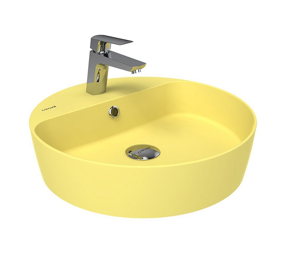 Накладная раковина CREAVIT Loop 45 LP146-00LC00E-0000 лимон матовый купить в интернет-магазине Sanbest