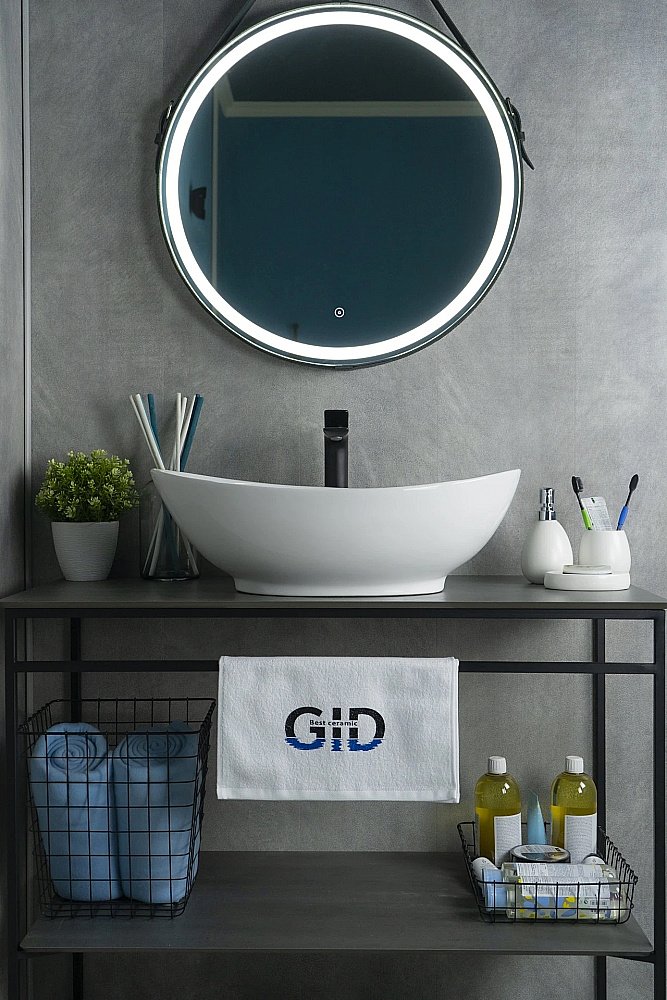 Раковина накладная Gid Lago 60 N9019 51108 белая купить в интернет-магазине Sanbest