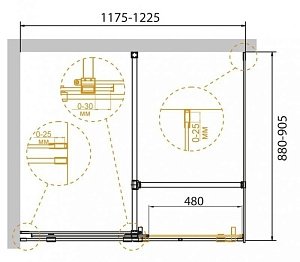 Душевой уголок Cezares STREAM-AH-1 120x90 купить в интернет-магазине Sanbest