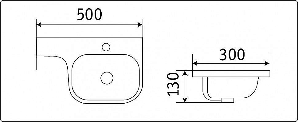 Раковина подвесная Ceramalux N 50 78365 белая купить в интернет-магазине Sanbest