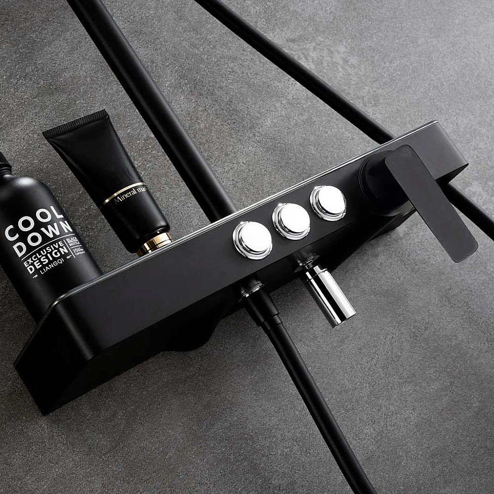 Душевая система Melana MALE F610501B черная матовая купить в интернет-магазине сантехники Sanbest