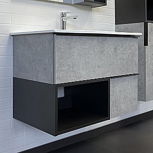 Тумба с раковиной Comforty Франкфурт 00-00011080 75 бетон светлый для ванной в интернет-магазине Sanbest