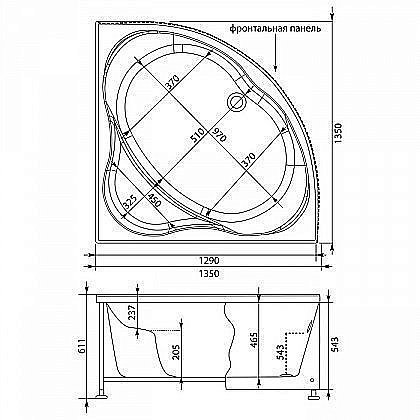Акриловая ванна Aquanet Vitoria 130 205371 с к/с купить в интернет-магазине Sanbest