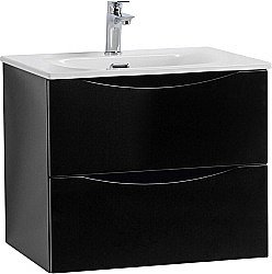 Тумба с раковиной BelBagno MARINO-CER-N-600-2C-SO-NL-P Nero Lucido для ванной в интернет-магазине Sanbest