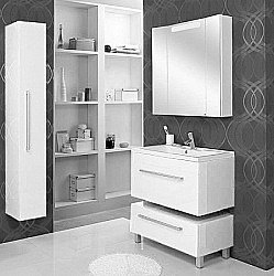 Тумба с раковиной Акватон Мадрид/Премьер М 80 белая глянцевая для ванной в интернет-магазине Sanbest