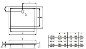 Душевой поддон Ideal Standard Ultra Flat K518801 160x90 купить в интернет-магазине Sanbest