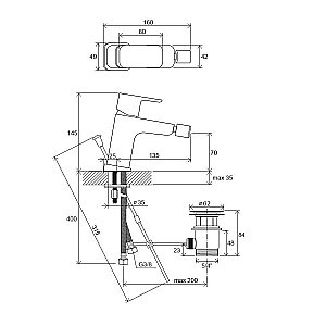 Смеситель для биде Ravak 10° Free X070133 купить в интернет-магазине сантехники Sanbest