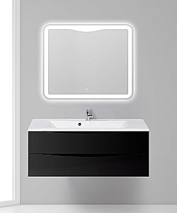 Тумба с раковиной Belbagno MARINO 120 подвесная Nero Lucido для ванной в интернет-магазине Sanbest