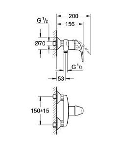 Смеситель для душа Grohe Euroeco 32740 000 купить в интернет-магазине сантехники Sanbest