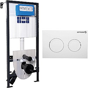 Инсталляция для унитаза Pestan Sava Fix Slim SET40006466 кнопка белая глянцевая купить в интернет-магазине сантехники Sanbest