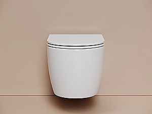 Унитаз подвесной Ceramica Nova Noe CN4011T белый, безободковый, с крышкой микролифт, слив торнадо купить в интернет-магазине Sanbest