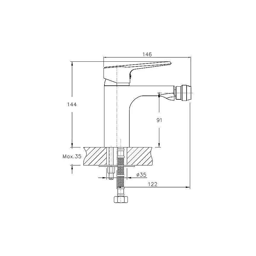 Смеситель для биде Koller Pool Edge ED0300 хром купить в интернет-магазине сантехники Sanbest