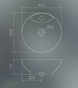 Раковина накладная Gid Esfera 45 N9001 51101 белая купить в интернет-магазине Sanbest