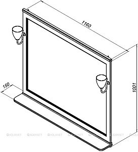 Зеркало Aquanet Валенса 120 белый в ванную от интернет-магазине сантехники Sanbest