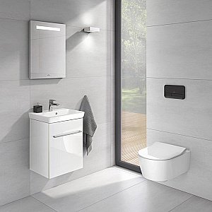 Унитаз подвесной Villeroy&Boch Avento 5656RS01 альпийский белый, с крышкой микролифт, безободковый купить в интернет-магазине Sanbest
