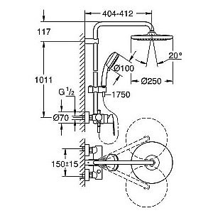 Душевая система Grohe Tempesta Cosmopolitan 250 26673000 хром купить в интернет-магазине сантехники Sanbest