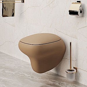 Унитаз подвесной Ambassador Diamond 123T20501R темно-бежевый матовый купить в интернет-магазине Sanbest