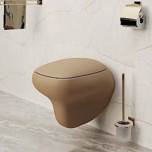 Унитаз подвесной Ambassador Diamond 123T20501R темно-бежевый матовый купить в интернет-магазине Sanbest