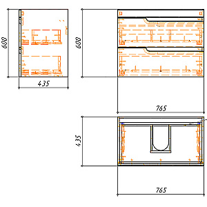 Тумба с раковиной Azario KANTRI 80/2 CS00097255 белая для ванной в интернет-магазине Sanbest