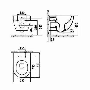 Унитаз подвесной с функцией биде Creavit Free FE322-00CM00E-0000 капучино матовый, безободковый купить в интернет-магазине Sanbest