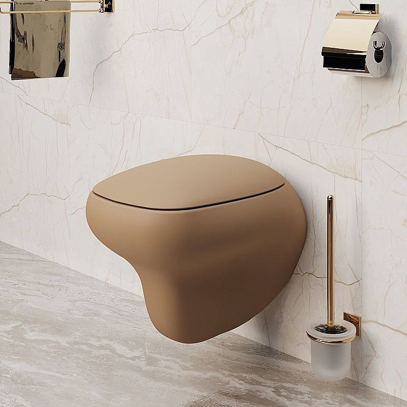 Унитаз подвесной Ambassador Diamond 123T20501R темно-бежевый матовый купить в интернет-магазине Sanbest