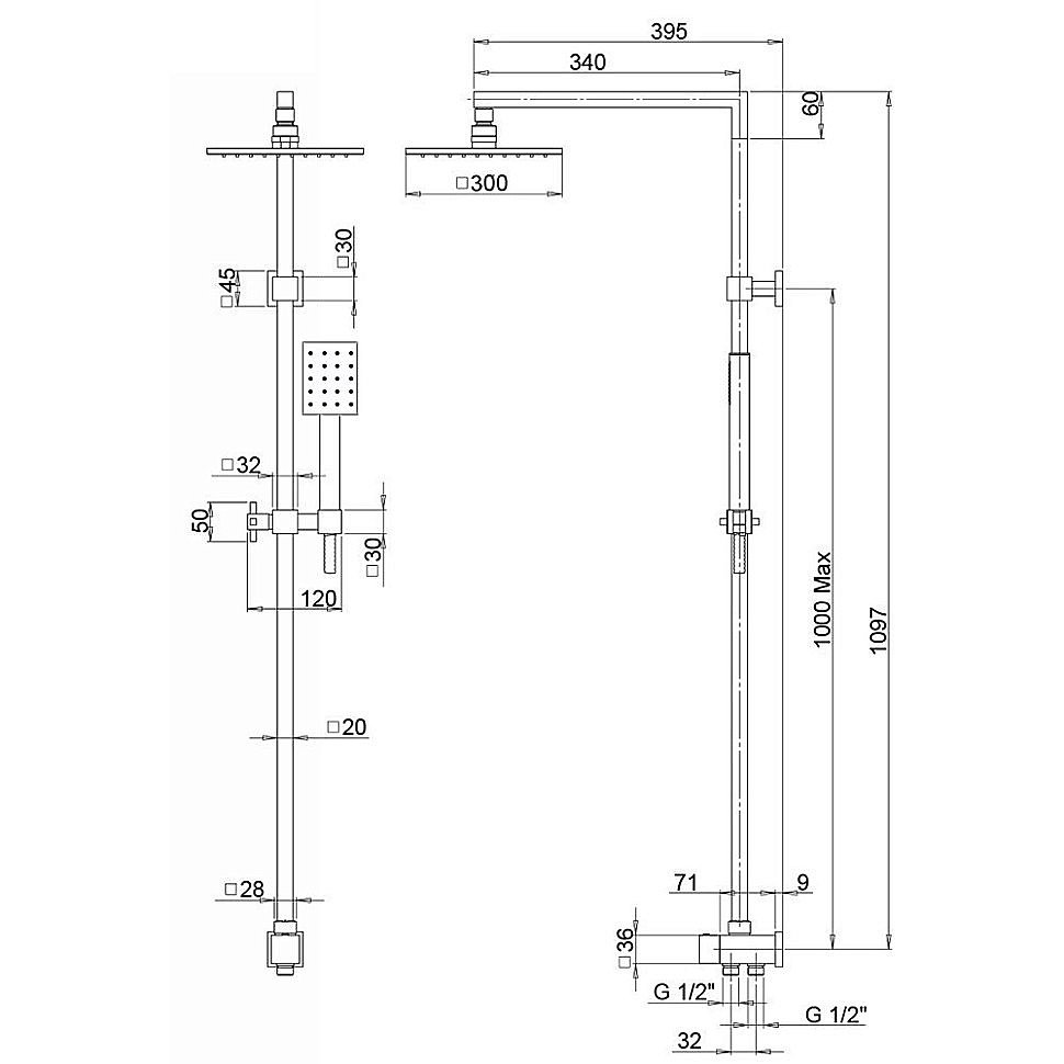 Душевая система PAINI RS Q4 50CR191ARQ2P3 хром купить в интернет-магазине сантехники Sanbest