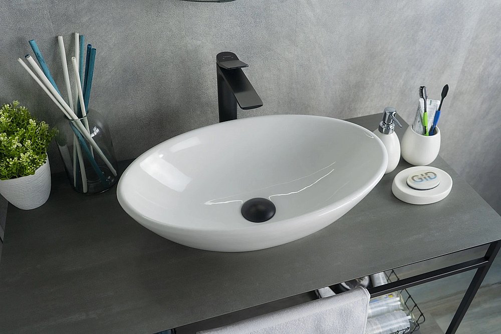 Раковина накладная Gid Lago 52 N9021 51109 белая купить в интернет-магазине Sanbest