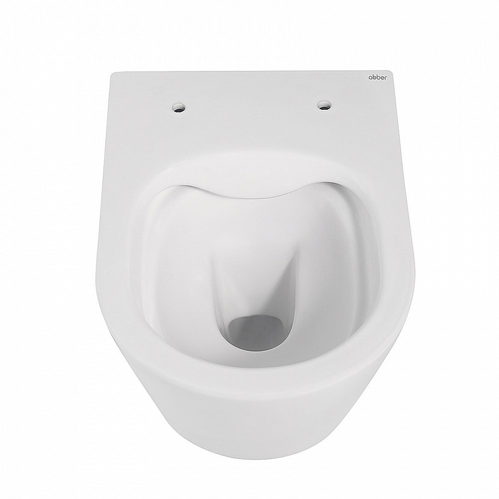 Унитаз подвесной ABBER Bequem AC1102MW с крышкой микролифт, безободковый, белый матовый купить в интернет-магазине Sanbest