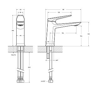 Смеситель для раковины Cezares LINER-LS-01-W0 хром купить в интернет-магазине сантехники Sanbest