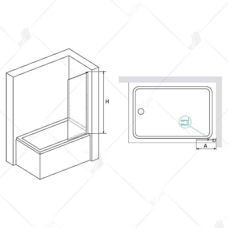 Шторка для ванны RGW Screens SC-056B 351105640-14 40х150 стекло прозрачное/профиль черный купить в интернет-магазине Sanbest