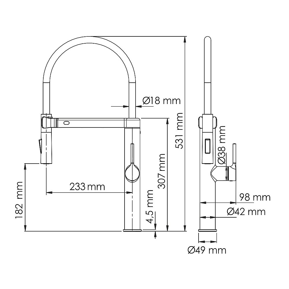 Смеситель для кухни WasserKraft A8867 сенсорный, черный Soft-touch купить в интернет-магазине сантехники Sanbest