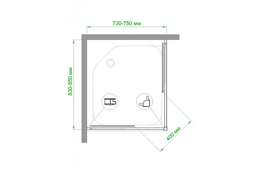 Душевой уголок Royal Bath RB8575HPD-C-BL 75х85 матовый купить в интернет-магазине Sanbest