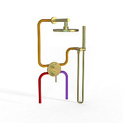 Душевая система PAINI Cox 78PJSET26911SH золото матовое купить в интернет-магазине сантехники Sanbest