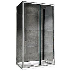 Душевой уголок ABBER Schwarzer Diamant 120х50 AG30120H-S50-S50 стекло прозрачное/профиль хром купить в интернет-магазине Sanbest