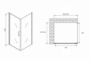 Душевой уголок Abber Sonnenstrand AG04100B-S70B 100x70 купить в интернет-магазине Sanbest