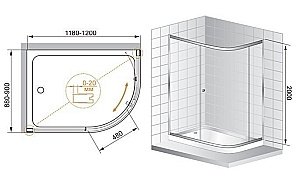 Душевой уголок Cezares Anima 90х120 ANIMA-RH-1-120/90-C-Cr стекло прозрачное/профиль хром купить в интернет-магазине Sanbest