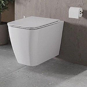 Унитаз подвесной с инсталляцией Agger ATI04100+APB144 белый, с крышкой микролифт, безободковый, с черной матовой кнопкой купить в интернет-магазине Sanbest