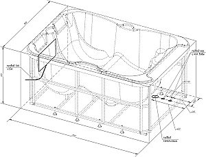 Минибассейн Радомир Мишель Silver 1-30-0-0-0-0511С 205х155 Серый мрамор купить в интернет-магазине Sanbest