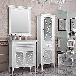 Тумба с раковиной Опадирис Палермо 80 белая матовая для ванной в интернет-магазине Sanbest