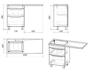 Тумба с раковиной Grossman Вилар 120 белая для ванной в интернет-магазине Sanbest