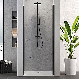 Душевая дверь NEW TRENDY SUPERIA BLACK 80 D-0332A стекло прозрачное/профиль черный купить в интернет-магазине Sanbest