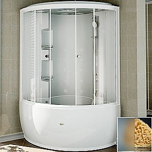 Душевой бокс Радомир Лаура 128х128 с крышей сэндвич, стекло матовое купить в интернет-магазине Sanbest