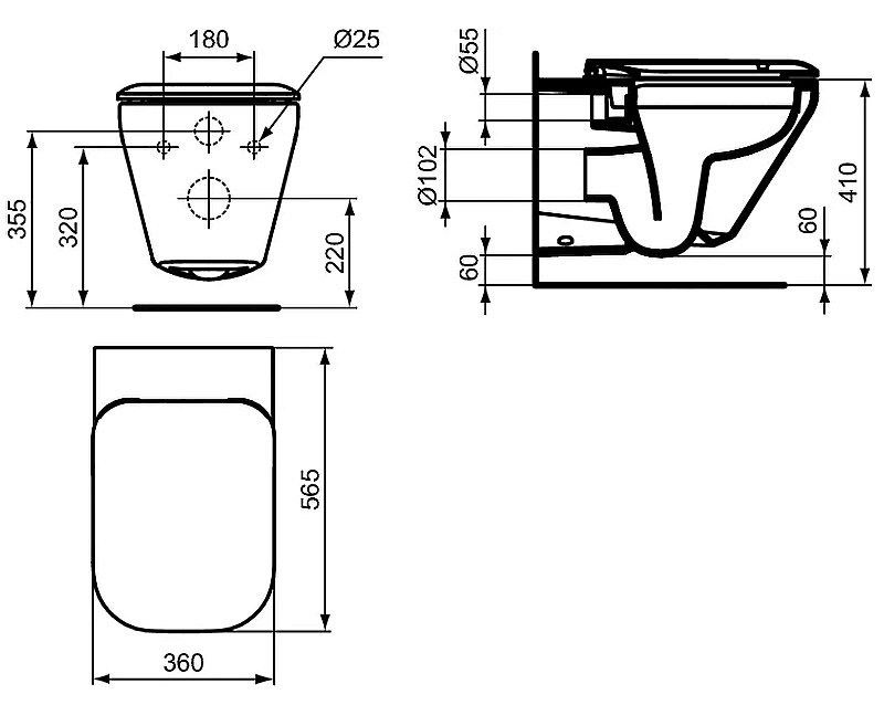 Унитаз подвесной Ideal Standard Tonic K316501 белый, безободковый, с крышкой микролифт купить в интернет-магазине Sanbest