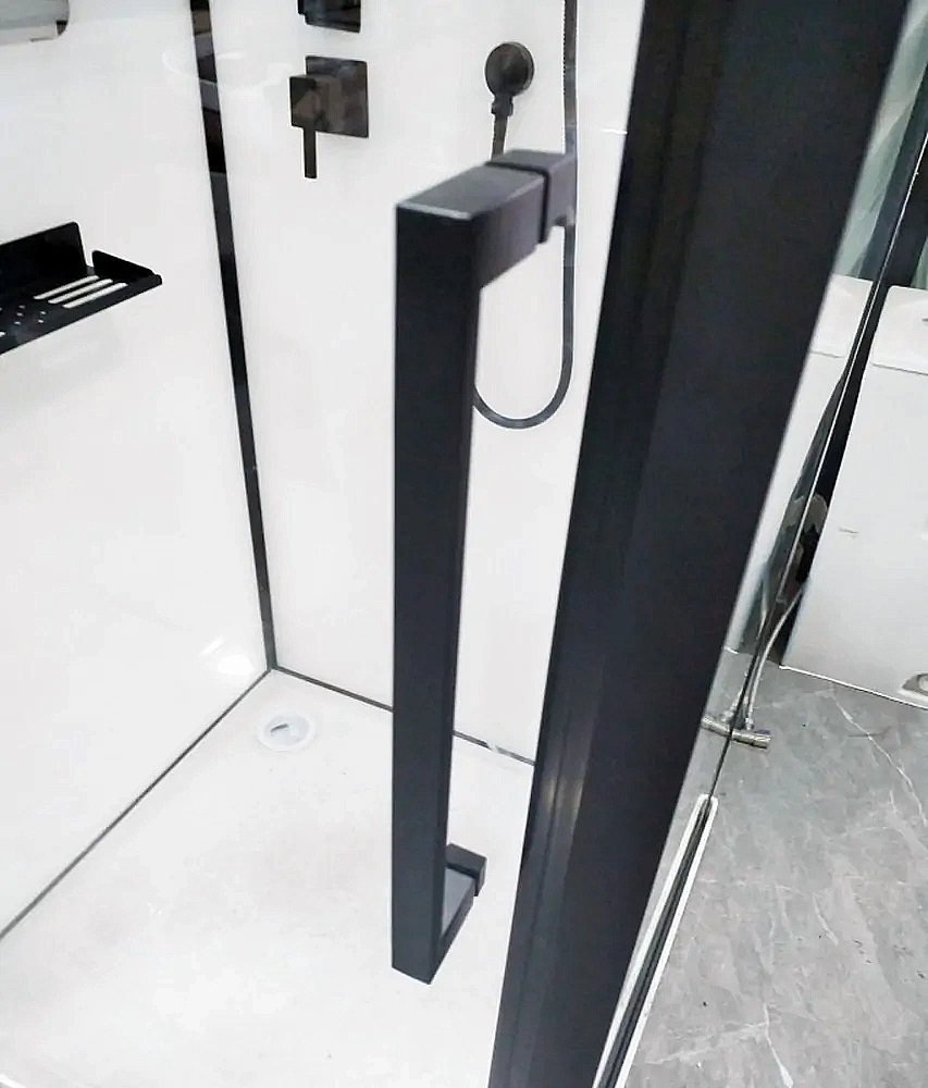 Душевая кабина Esbano EST-RASPA-128 120х80 стекло прозрачное/профиль черный купить в интернет-магазине Sanbest