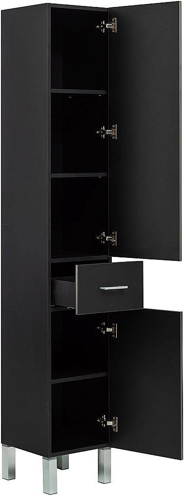 Шкаф-пенал для ванной Aquanet Верона черный для ванной в интернет-магазине сантехники Sanbest
