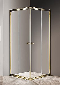 Душевой уголок Cezares Giubileo 100х100 GIUBILEO-A-2-100-SCORREVOLE-C-G стекло прозрачное/профиль золото купить в интернет-магазине Sanbest