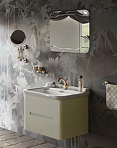 Тумба с раковиной Kerasan Waldorf 80 с 1 отверстием, ваниль матовая для ванной в интернет-магазине Sanbest